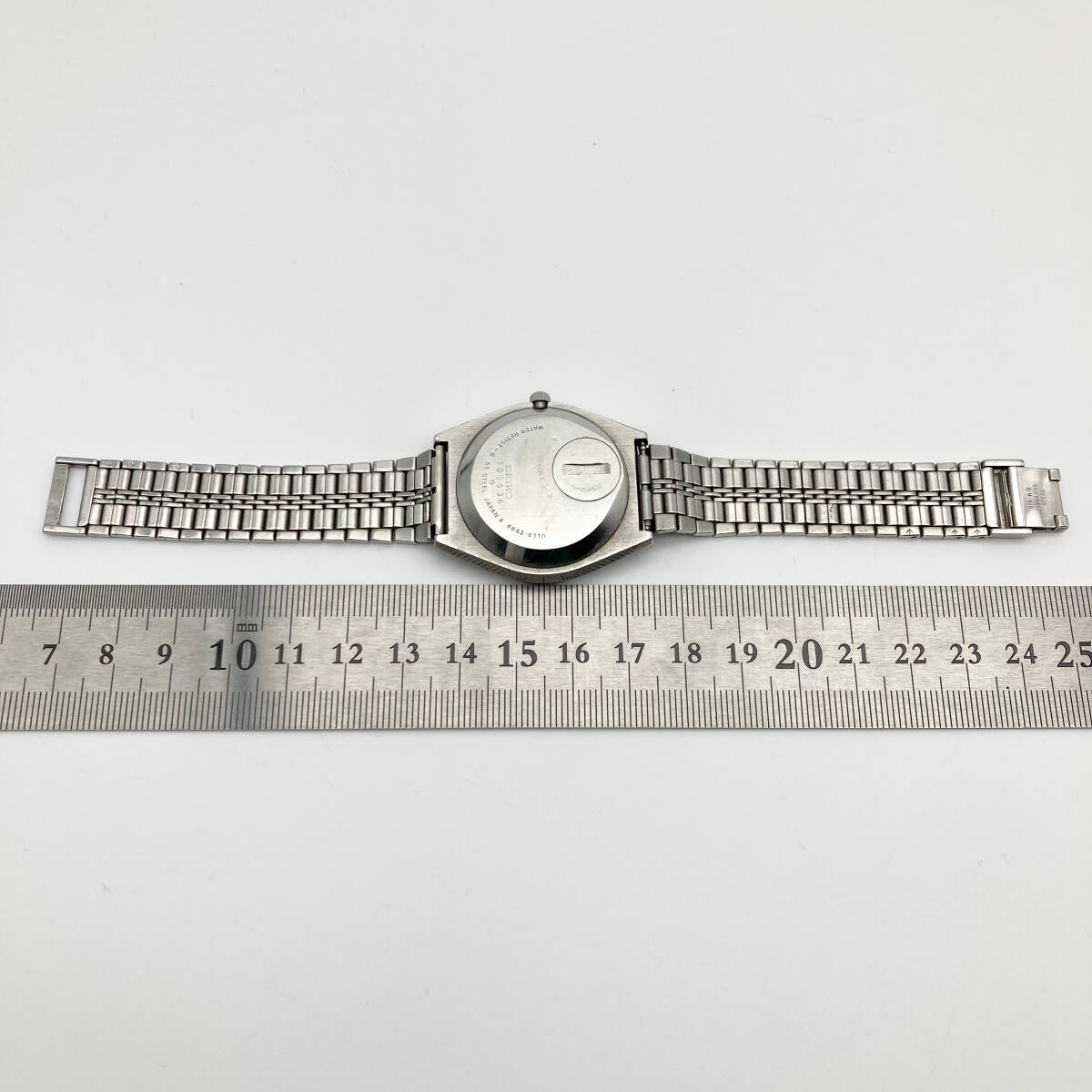 稼働品 SEIKO GRAND QUARTZ セイコー グランドクォーツ 4842-8110 デイト メンズ 腕時計 ヴィンテージ 白文字盤 SA0012_画像7