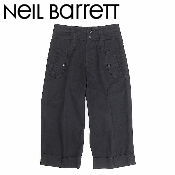 ◆NeIL Barrett ニールバレット コットン サルエル クロップド パンツ 黒 ブラック 38