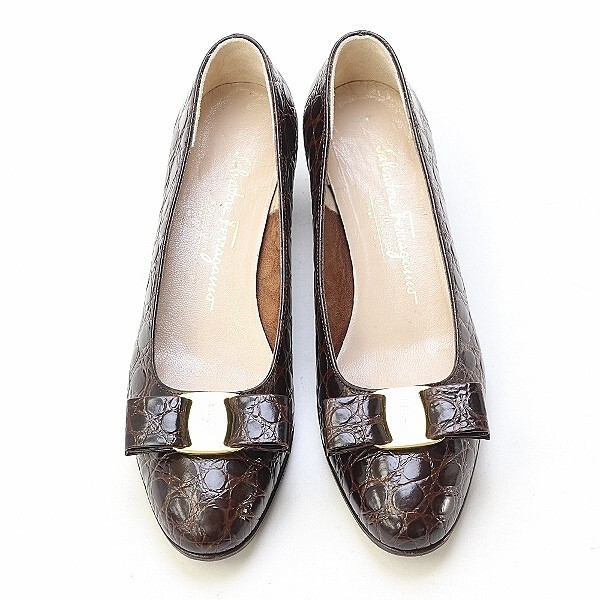 試着程度 Salvatore Ferragamo クロコ型押し フラットシューズ 試着程度 Salvatore Ferragamo クロコ型押し フラットシューズ