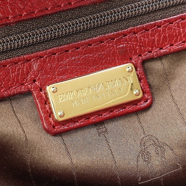 *EMPORIO ARMANI Emporio Armani кожа большая сумка ручная сумочка красный красный 