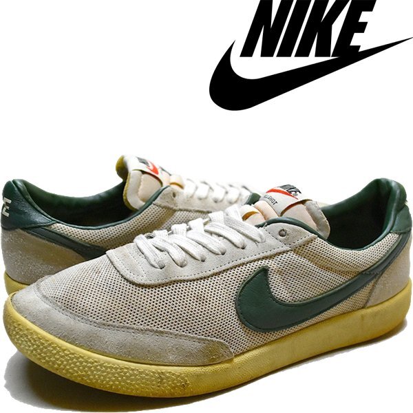 1点物◆ナイキNIKEキルショット灰色メッシュスニーカー古着メンズ26レディースOKアメカジ90sストリート/スポーツ靴シューズ/グレー372121_画像1