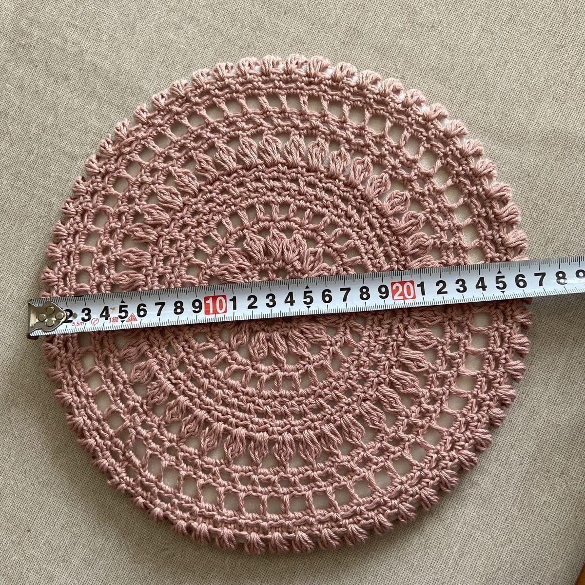 新品未使用・UVカット95%以上・日本製・綿100%・手編み・ベレー帽・ゴム調整・ゆったりサイズ・包みこむ帽子・モーヴピンク