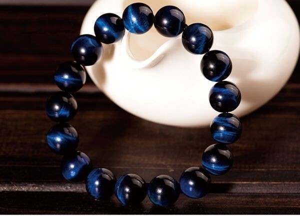 [EasternStar] international shipping 7A blue Tiger I Blue Tiger Eye. eyes stone . eye stone sphere size 12mm 1 ream sale length approximately 40cm