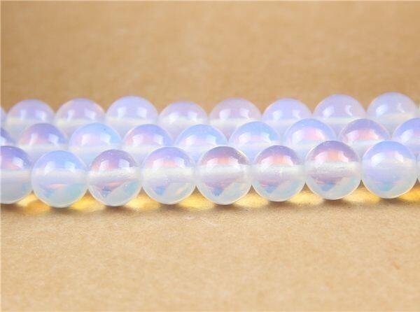 [EasternStar] international shipping person structure stone opal person structure . white stone sphere size 4mm handmade 1 ream sale length approximately 40cm