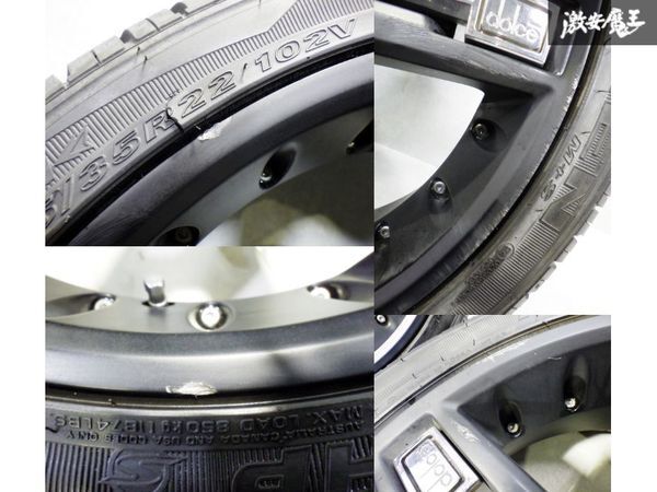 ●DOLCE ドルチェ DC30 22インチ 9J +35 PCD 114.3 5穴 5H マットブラック タイヤ ホイール 4本 265/35R22 ハリアー ムラーノ クルーガーの画像7