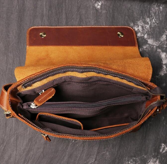  popular recommendation * retro manner natural cow leather original leather men's bag shoulder bag 13PC business bag commuting going to school 