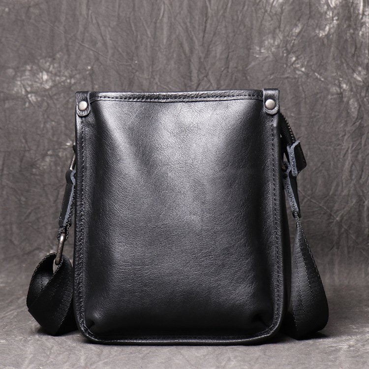  feeling of luxury original leather shoulder bag men's diagonal .. bag man - back messenger bag casual bicycle commuting going to school black 