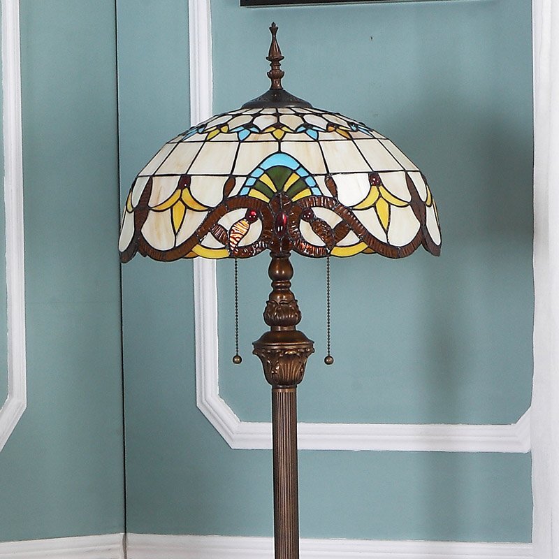  bargain sale *[ stain do lamp stained glass antique floral print ] retro atmosphere . stylish * Tiffany technique lighting floor stand 