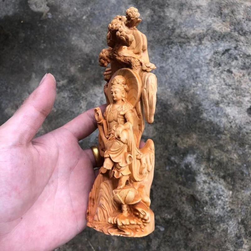  new work free . sound bodhisattva finest quality carving Buddhism handicraft total Buxus microphylla material tree carving Buddhism ... finishing goods 