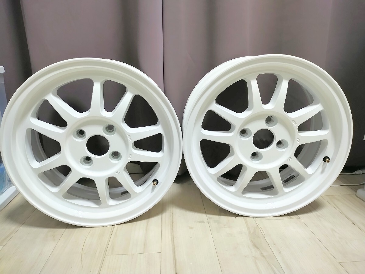 【美品】SHIBATIRE シバタイヤ ホイール G23 15インチ 2本セット 【6.5J inset+38 4穴(4H) PCD100 】ホワイト MR-S NDロードスター S660_画像1