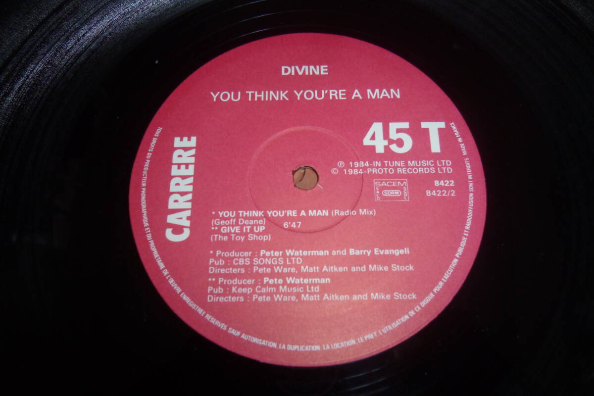 CARRERE盤 ) 12” DIVINE // YOU THINK YOU'RE A MANの画像5