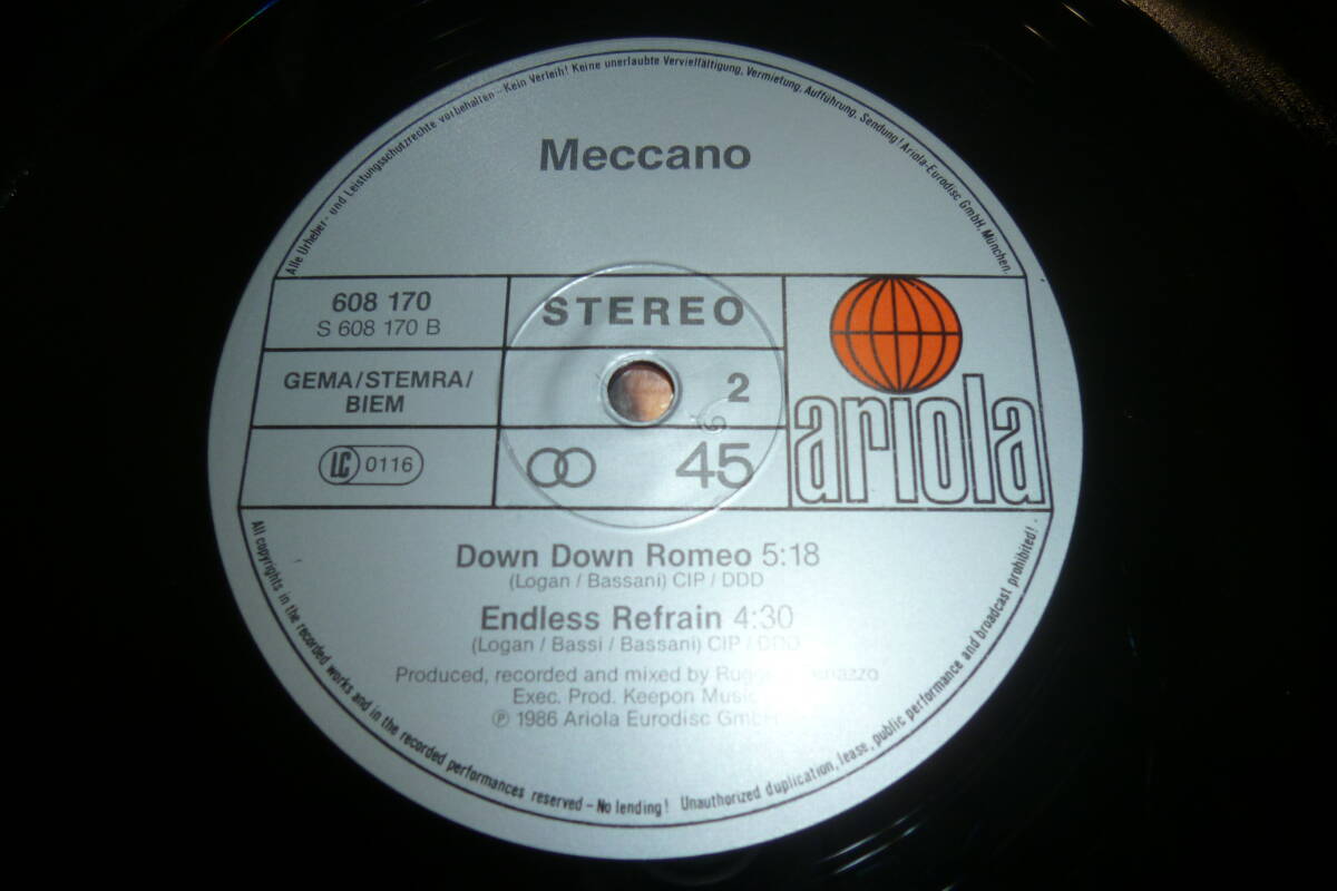  12” MECCANO // (B面) DOWN DOWN ROMEO (5'18") 入りの画像5