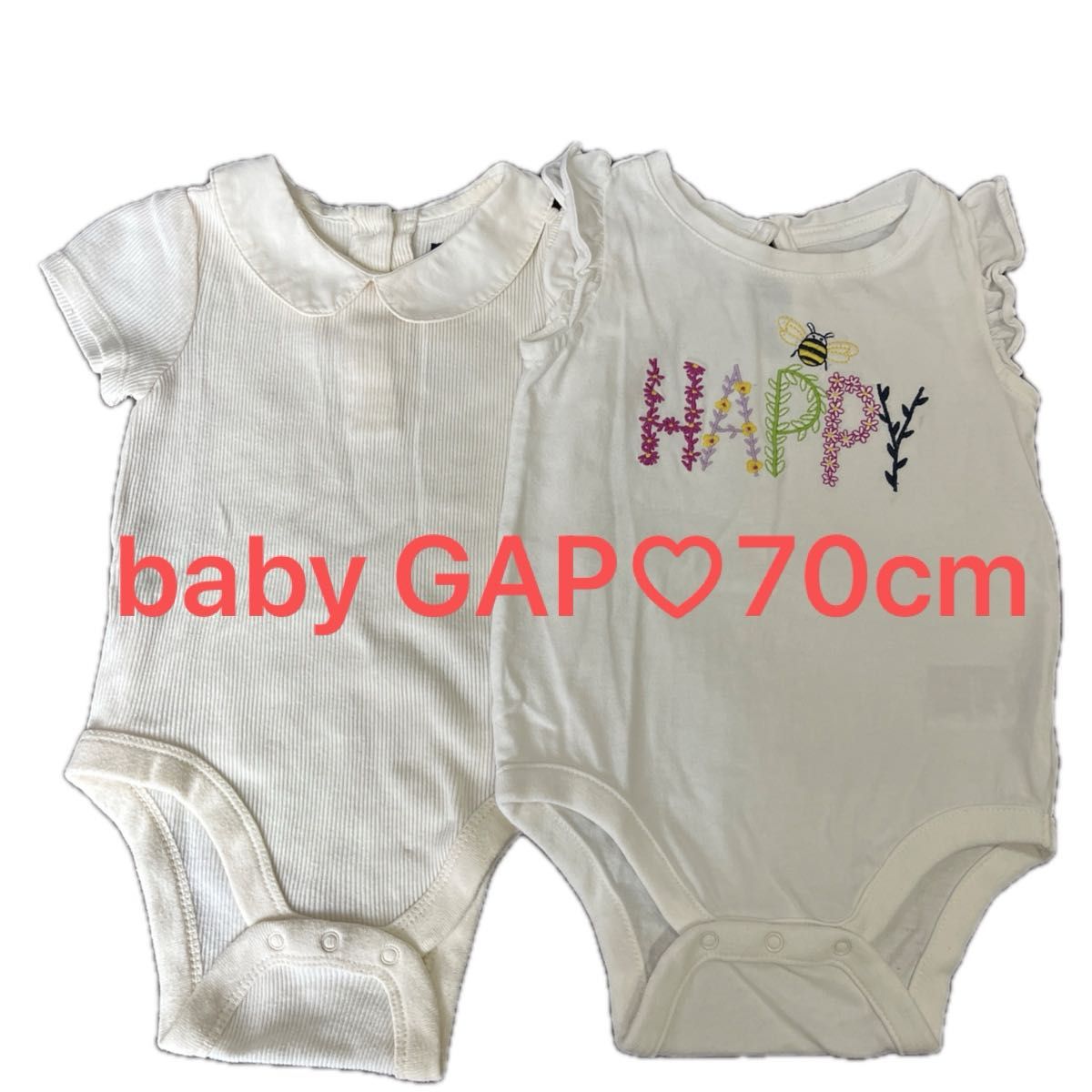 baby GAP ベビーギャップ　 半袖 ロンパース ベビー 白 ベビー服 ボディスーツ 子供服　70cm