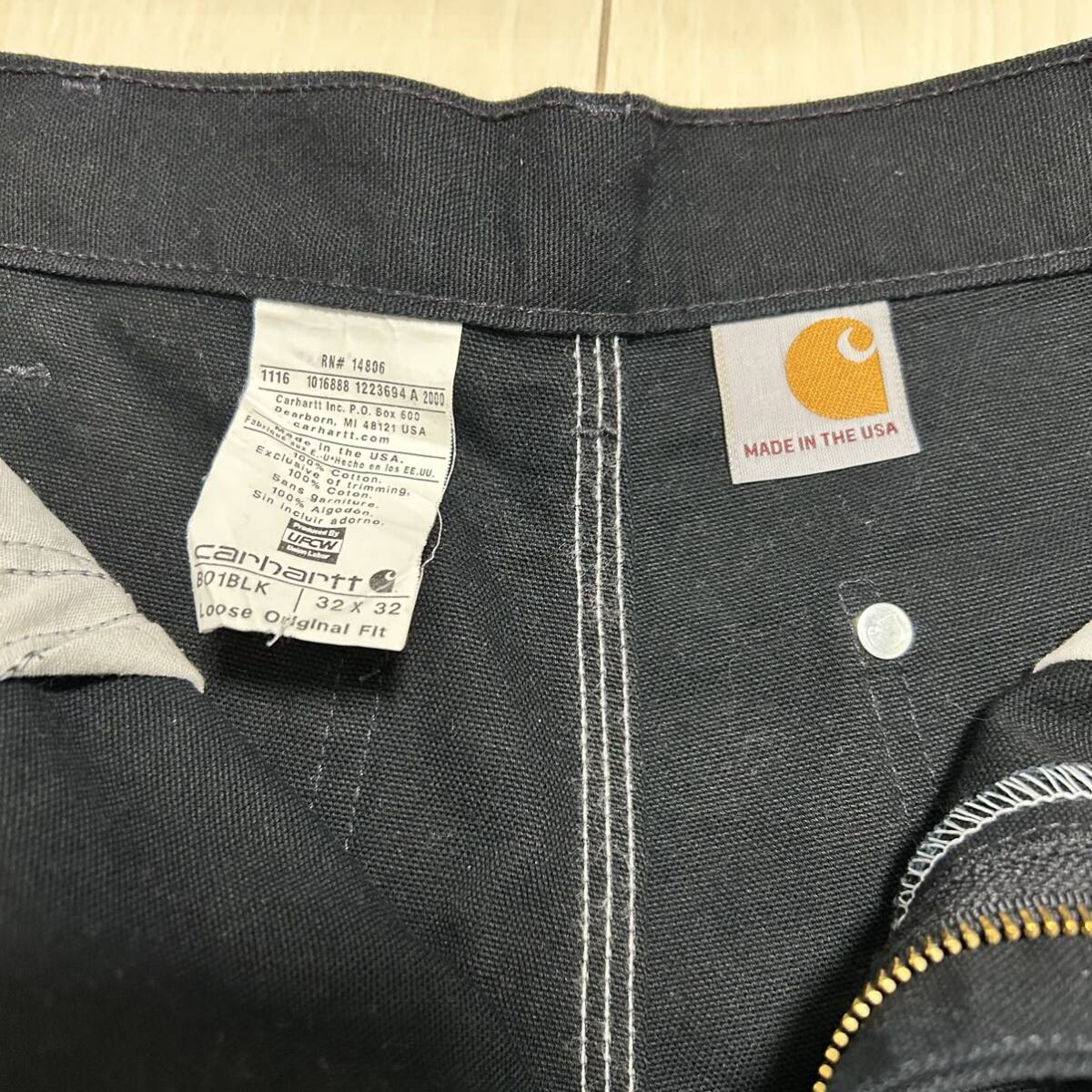 カーハート Carhartt ダブルニー ブラック USA製 _画像3