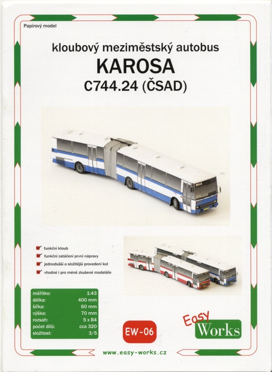 RW 1:43 connection city interval bus KAROSA C744.24(CSAD)(Card Mode)