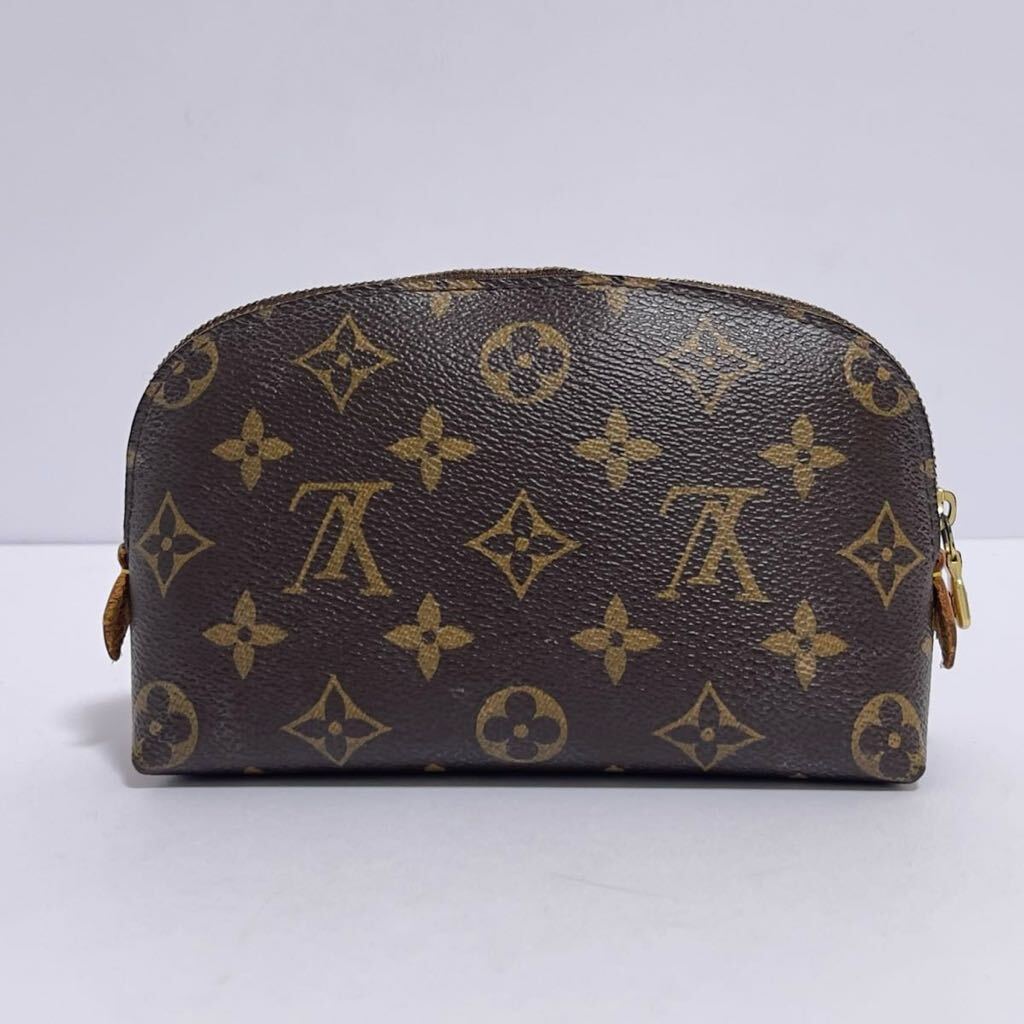 1円 ◎ LOUIS VUITTON ルイヴィトン ポーチ モノグラム ポシェットコスメ M47515 ブラウン PVC レザー ゴールド金具 CA1025_画像2