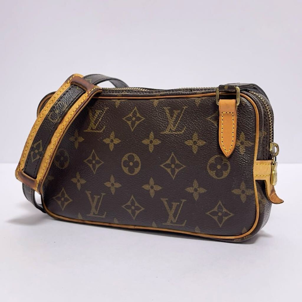 1円 ◎ LOUIS VUITTON ルイヴィトン M51828 ポシェット マルリーバンドリエール モノグラム ショルダーバッグ ブラウン 斜め掛け DU0092_画像1