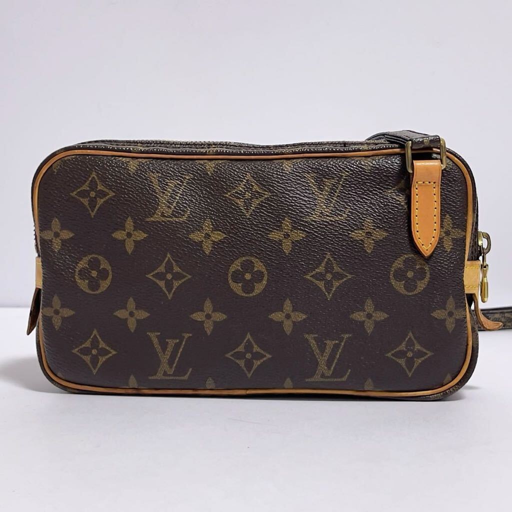 1円 ◎ LOUIS VUITTON ルイヴィトン M51828 ポシェット マルリーバンドリエール モノグラム ショルダーバッグ ブラウン 斜め掛け DU0092_画像3