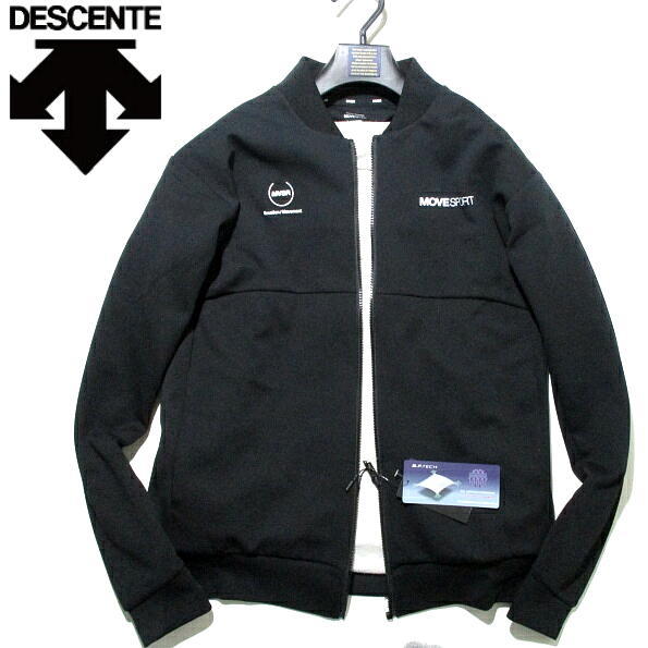  new goods V Descente spring thing Zip jacket back print MA-1 Golf also! black black L size unused DESCENTE light weight stretch 