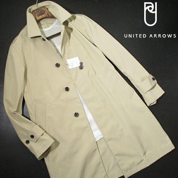 新品 未使用！▼ 春物　ユナイテッドアローズ　スプリングコート　Lサイズ　ベージュ　ステンカラー　UNITED ARROWS　撥水加工_画像1