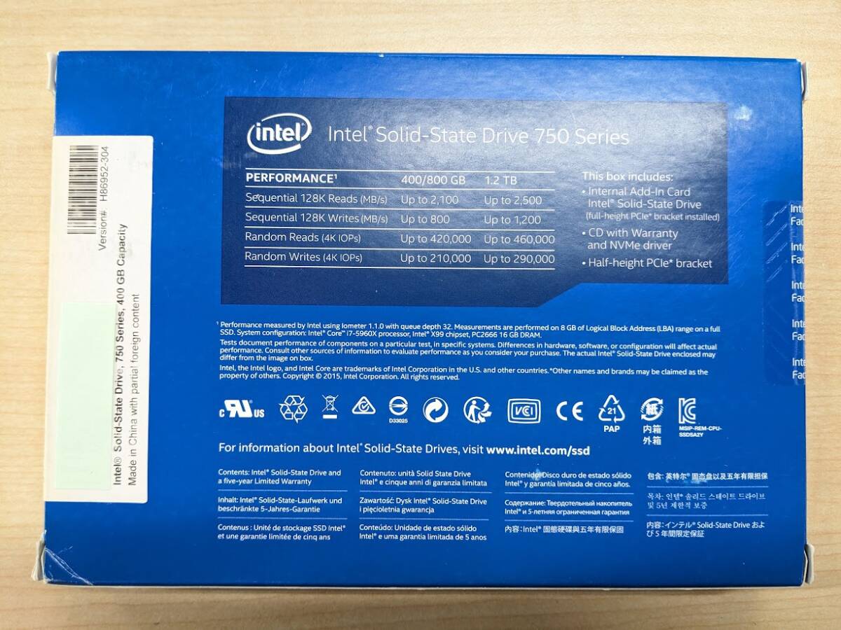 Intel 400GB MLC SSD PCI-E 3.0 750 SSDPEDMW400G4X1 SSD Intel 400GB MLC SSD PCI-E 3.0 750 SSDPEDMW400G4X1 SSD