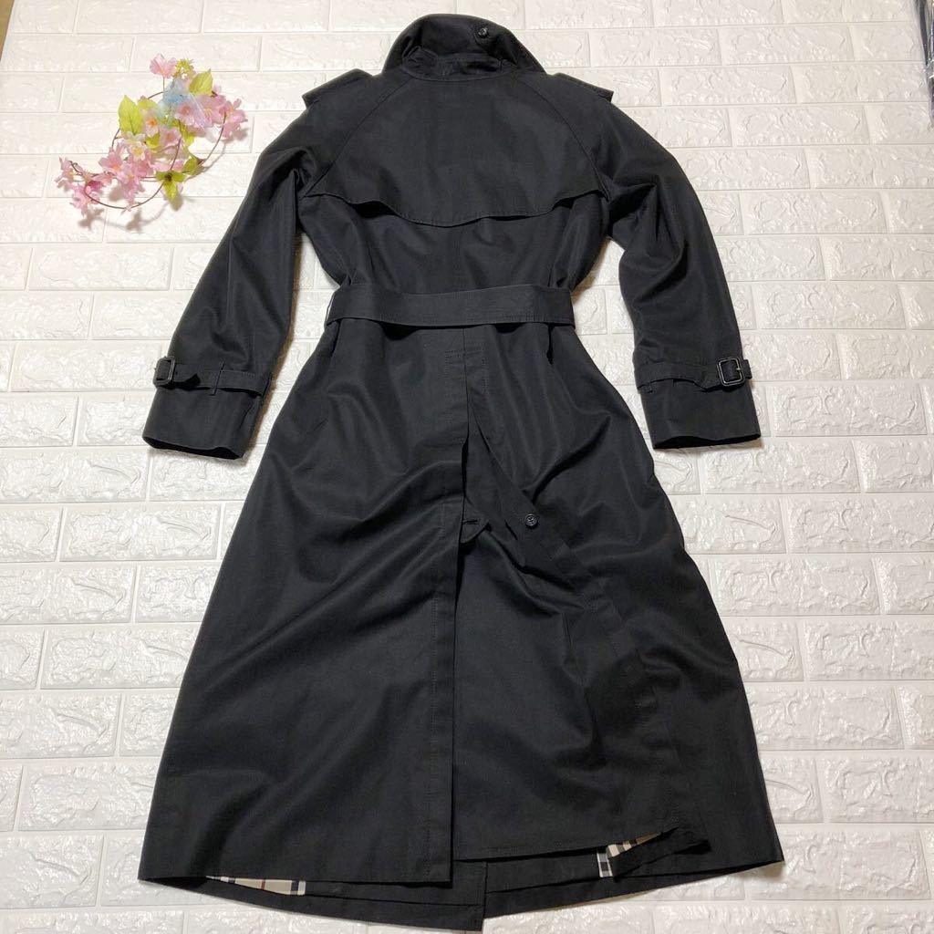 ★美品/乾洗完畢！附可拆內裡/nova檢查★巴寶莉倫敦BURBERRY Trench 大衣長尺寸防水 黑M 女士 原文:★美品/クリーニング済！ライナー付/ノバチェック★バーバリー ロンドン BURBERRY トレンチ コート ロング丈 撥水 ブラック M レディース