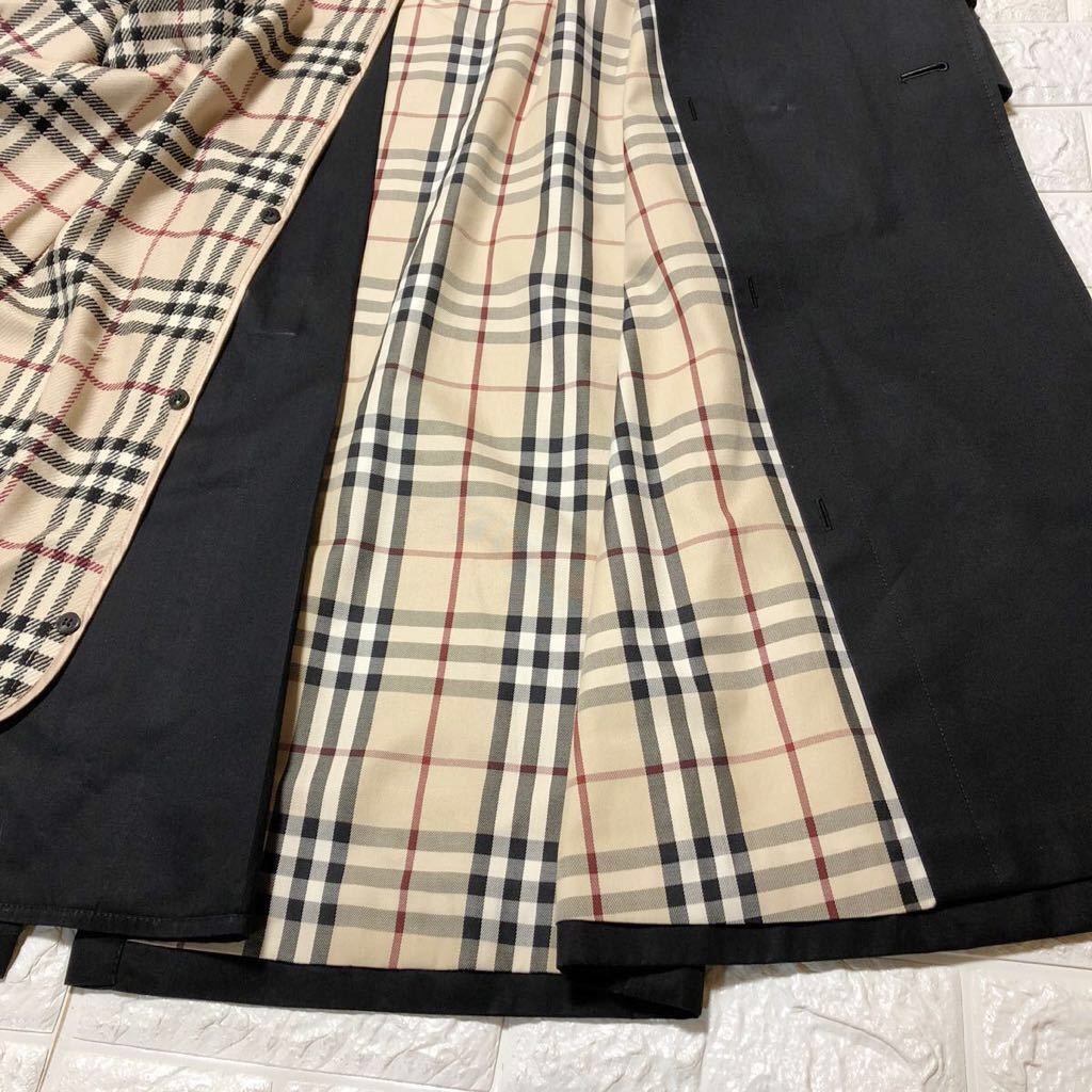 ★美品/乾洗完畢！附可拆內裡/nova檢查★巴寶莉倫敦BURBERRY Trench 大衣長尺寸防水 黑M 女士 原文:★美品/クリーニング済！ライナー付/ノバチェック★バーバリー ロンドン BURBERRY トレンチ コート ロング丈 撥水 ブラック M レディース