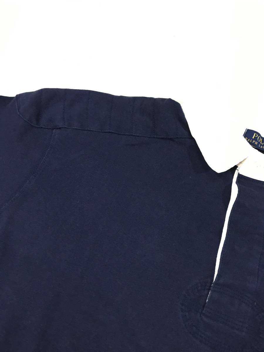  новый товар 15435 3XB размер хлопок Rugger рубашка polo ralph lauren Polo Ralph Lauren проверка XXL большой NAVY