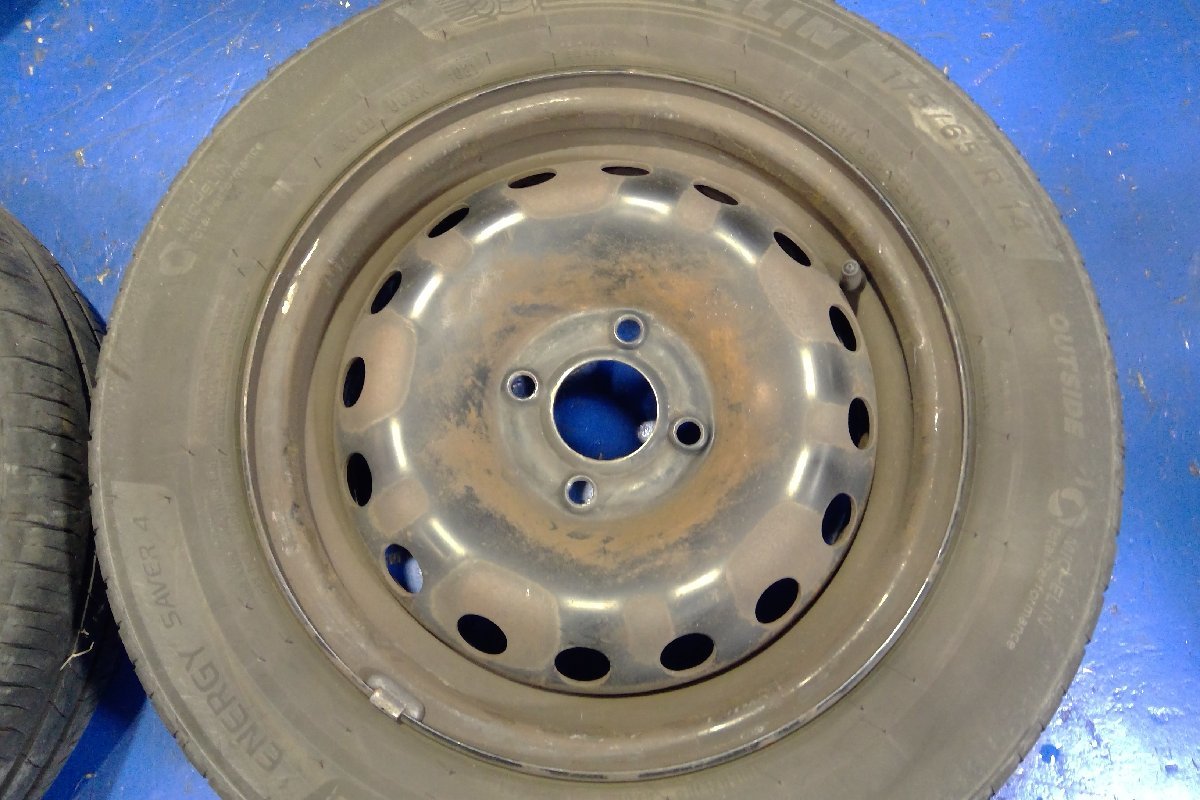 (H)ルノー カングー/KCK4M 純正 14インチ 鉄ホイール 4穴 5.5J タイヤ ミシュラン 175/65R14 4本セット [2401123]_画像2