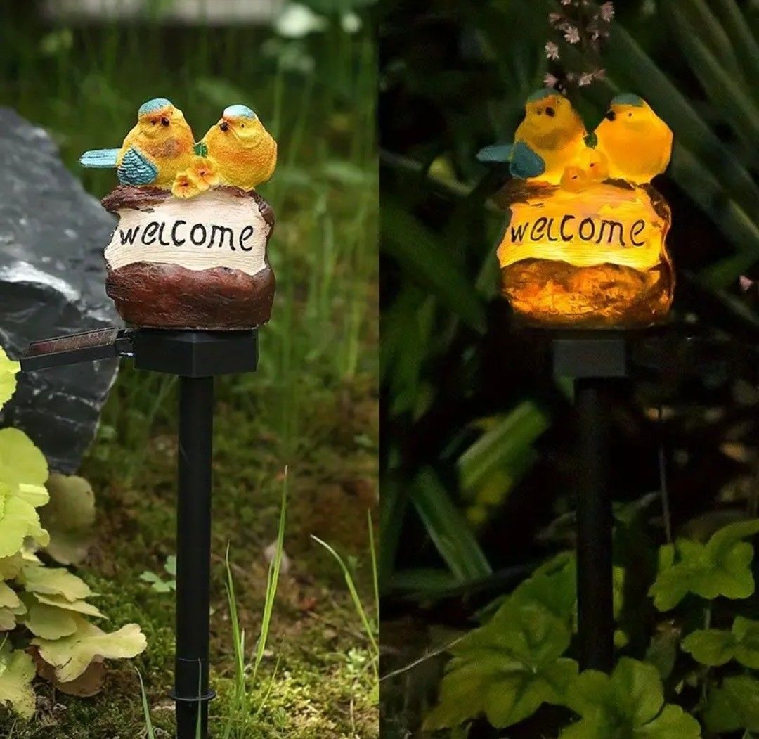 新品　ソーラーライト　鳥さん　ガーデンライト　ソーラー装飾　バード　鳥　置物