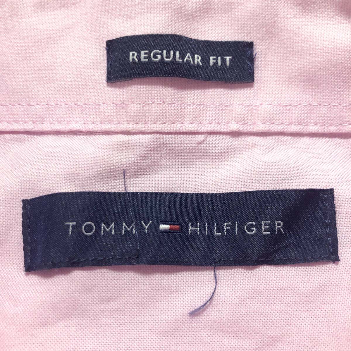 USA 古着 トミーヒルフィガー コットン 長袖シャツ カジュアルシャツ ピンク メンズXL相当 大きいサイズ TOMMY HILFIGER 中古 BG0724
