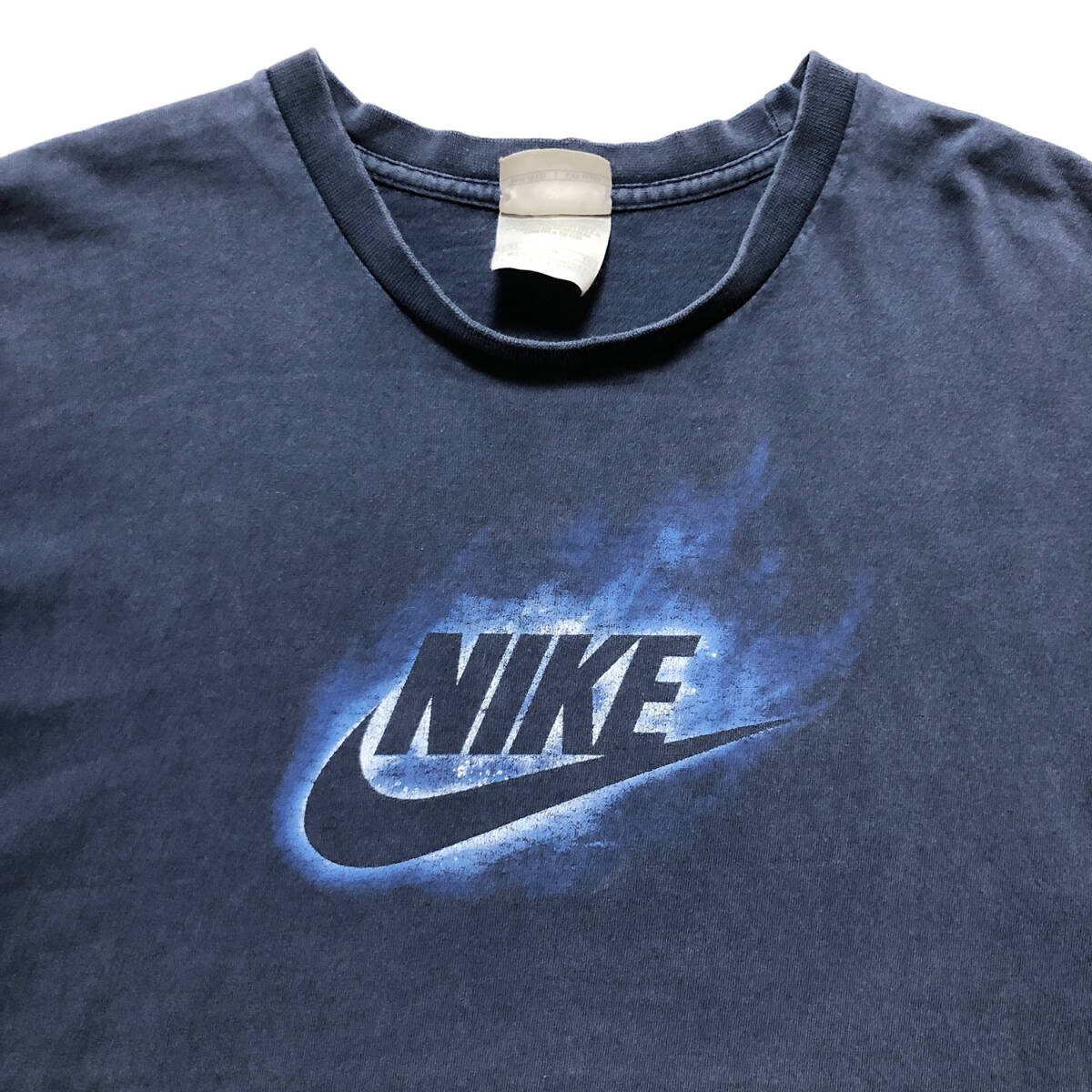 USA 古着 半袖 Tシャツ NIKE ナイキ ロゴ プリント ネイビー 紺色 メンズXL BA2431