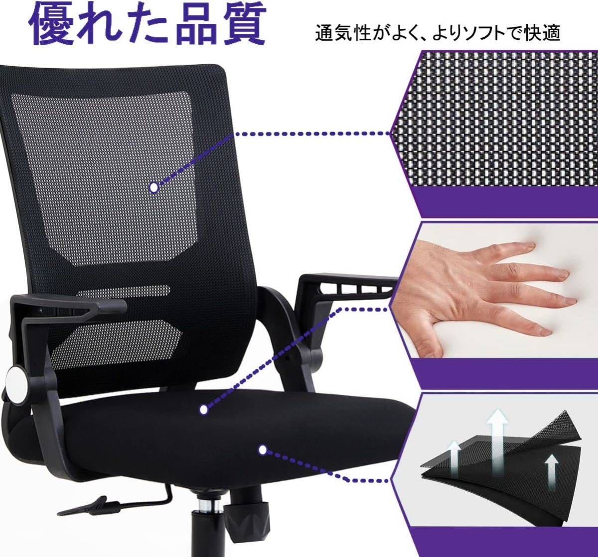 1円スタート新品回転椅子　オフィスチェア　事務椅子　腰掛け　在宅ワーク_画像4