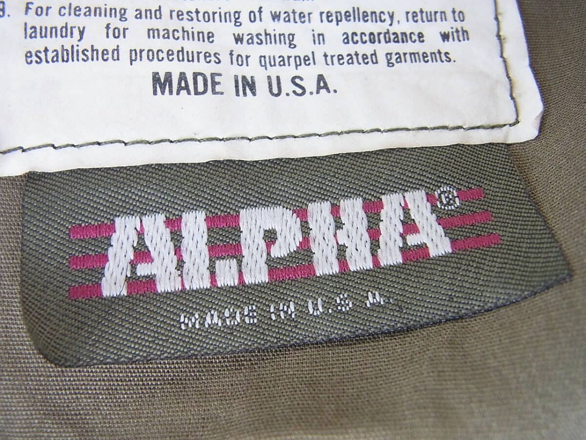 時代不明☆ALPHA アルファ　M-65 フィールドジャケット　アメリカ製　米国製　USA製_画像6