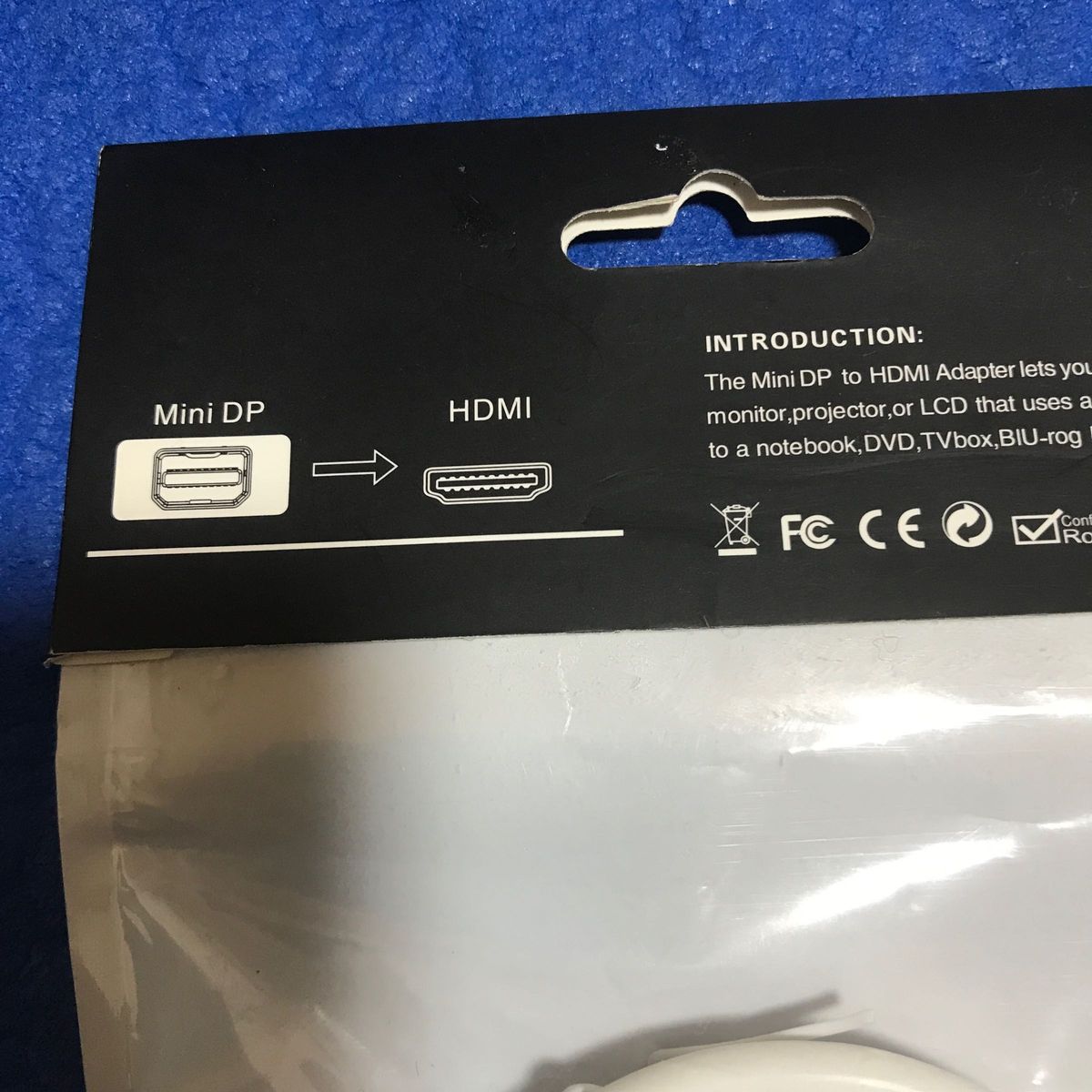 Mni Diplay Port一HDＭI 変換ケーブル  Port.ーHDＭI  1.8m Apple  Macbook対応