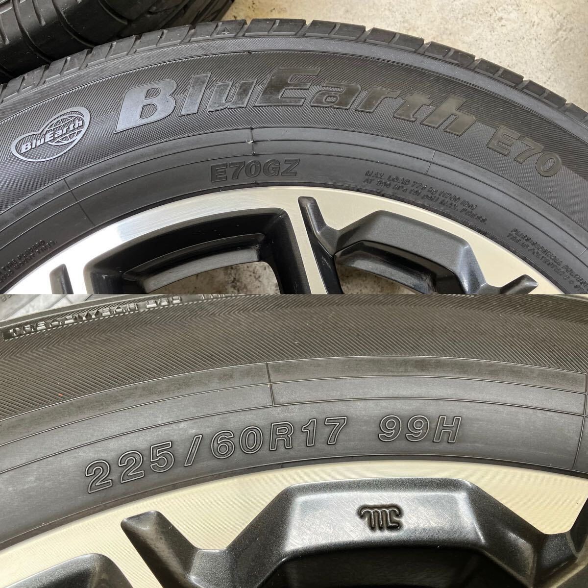 良品 スバル XV純正 GT ENKEI 17インチ 17x7J +55 100 / 5H ヨコハマ BluEarth E70 225/60R17 99H 中古4本 2020年製 XV 日本製 エンケイの画像4