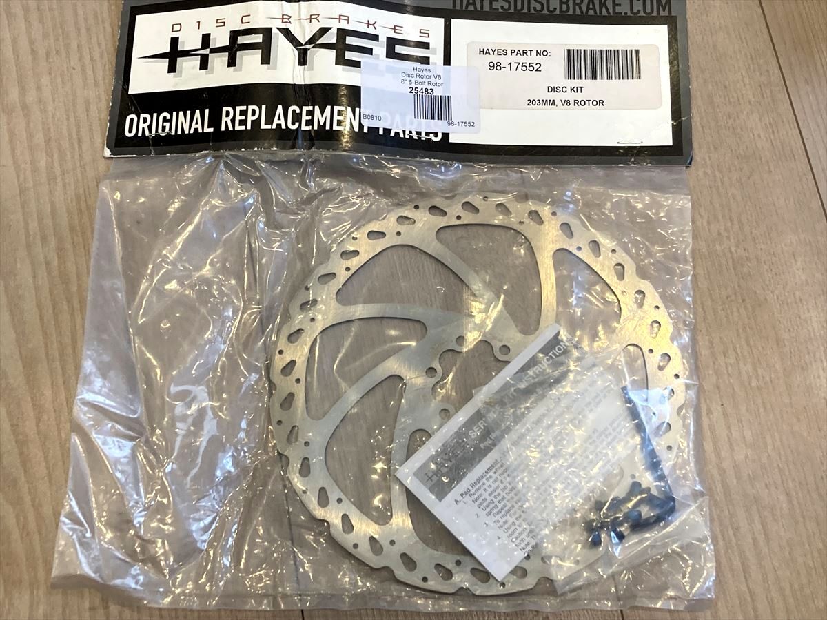 ★1枚のみ 新品 HAYES ヘイズ ディスクローター 6穴 203mm パッケージ入り 送料\390～ 即決の画像1