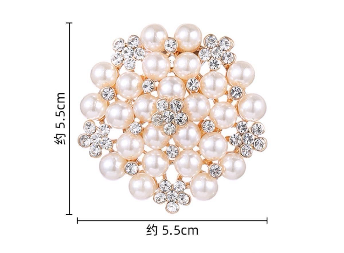 【ラスト1点★早い者勝ち】ゴールド　パール　ブローチ おしゃれ ピン シンプル アンティーク コサージュ　北欧 入学式　入園式