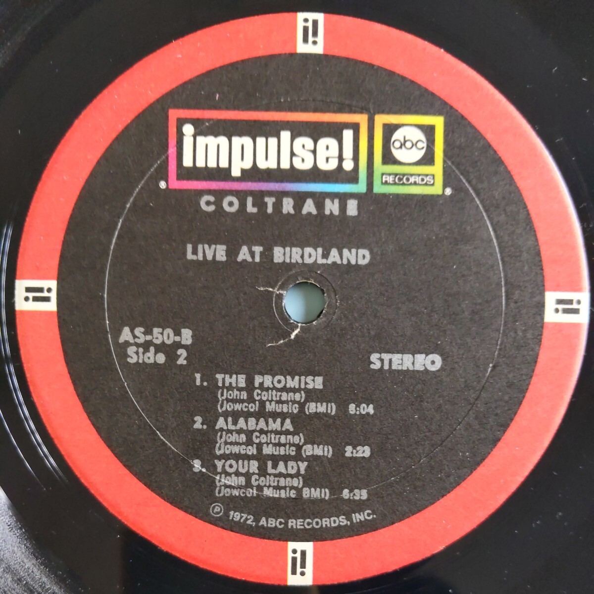 【US盤/試聴済LP】John Coltrane『Coltrane Live at Birdland』ジョン・コルトレーン★1972年AS-50 VAN GELDER刻印の画像8