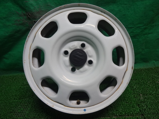 スズキ純正ハスラー●15×4.5J +45 4H PCD100 鉄ちん 鉄ホイール 中古スチールホイール4本●ユ53_1本目