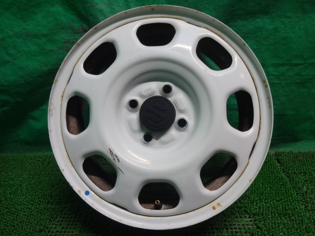 スズキ純正ハスラー●15×4.5J +45 4H PCD100 鉄ちん 鉄ホイール 中古スチールホイール4本●ユ53_4本目