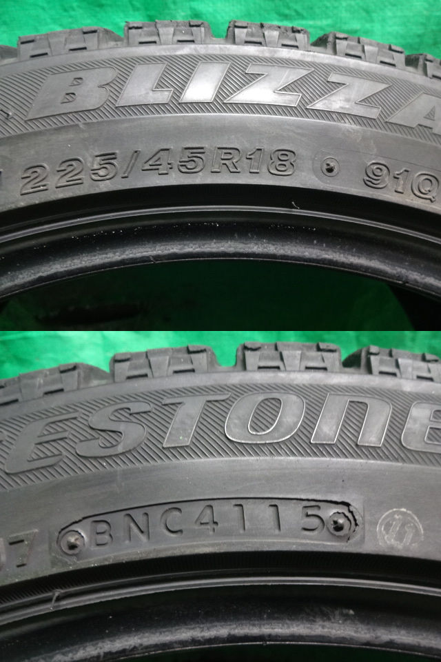 225/45R18●ブリヂストン ブリザック BRIDGESTONE BS BLIZZAK VRX 中古冬タイヤ4本●ユ59_タイヤサイズ、製造年週