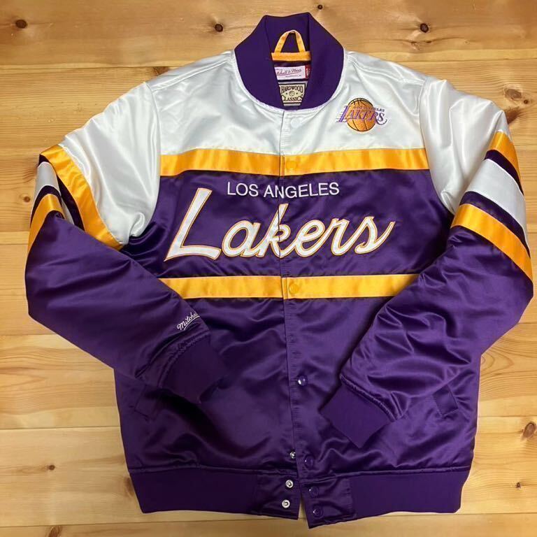 mitchell & ness HEAVYWEIGHT SATIN JACKET Los Angeles Lakers M レイカーズ　八村 塁