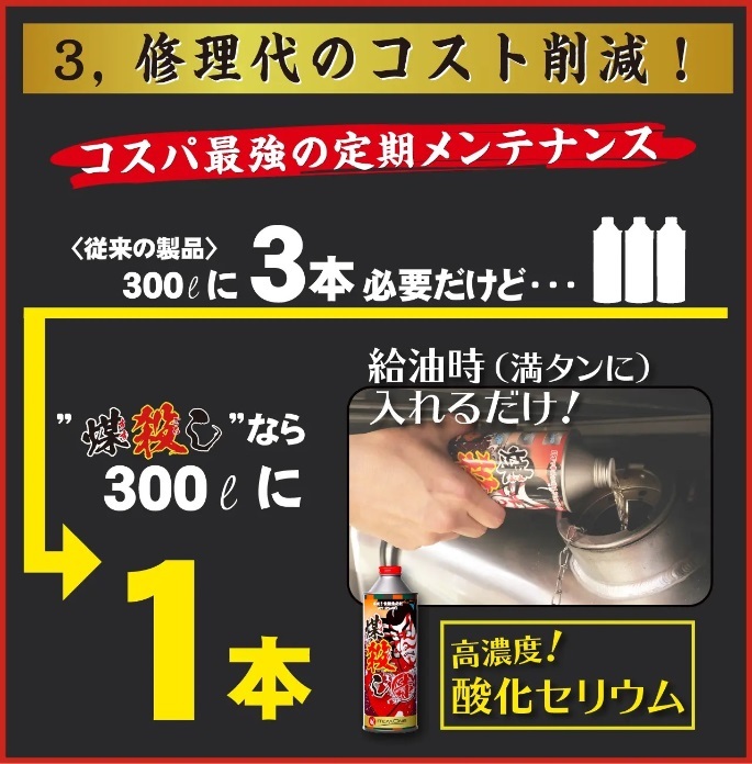 煤殺し 赤 (すすごろし あか) DPF DPD DPR 洗浄再生クリーナー トラック用 500ml (DPF再生促進剤)の画像5