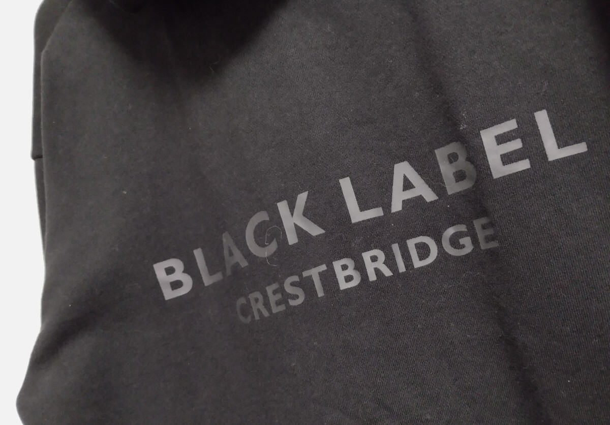 【極美品】BLACK LABEL CRESTBRIDGE 裏毛 パーカー Lサイズ　ライトスウェット　ブラックレーベル クレストブリッジ　ブラック _画像3