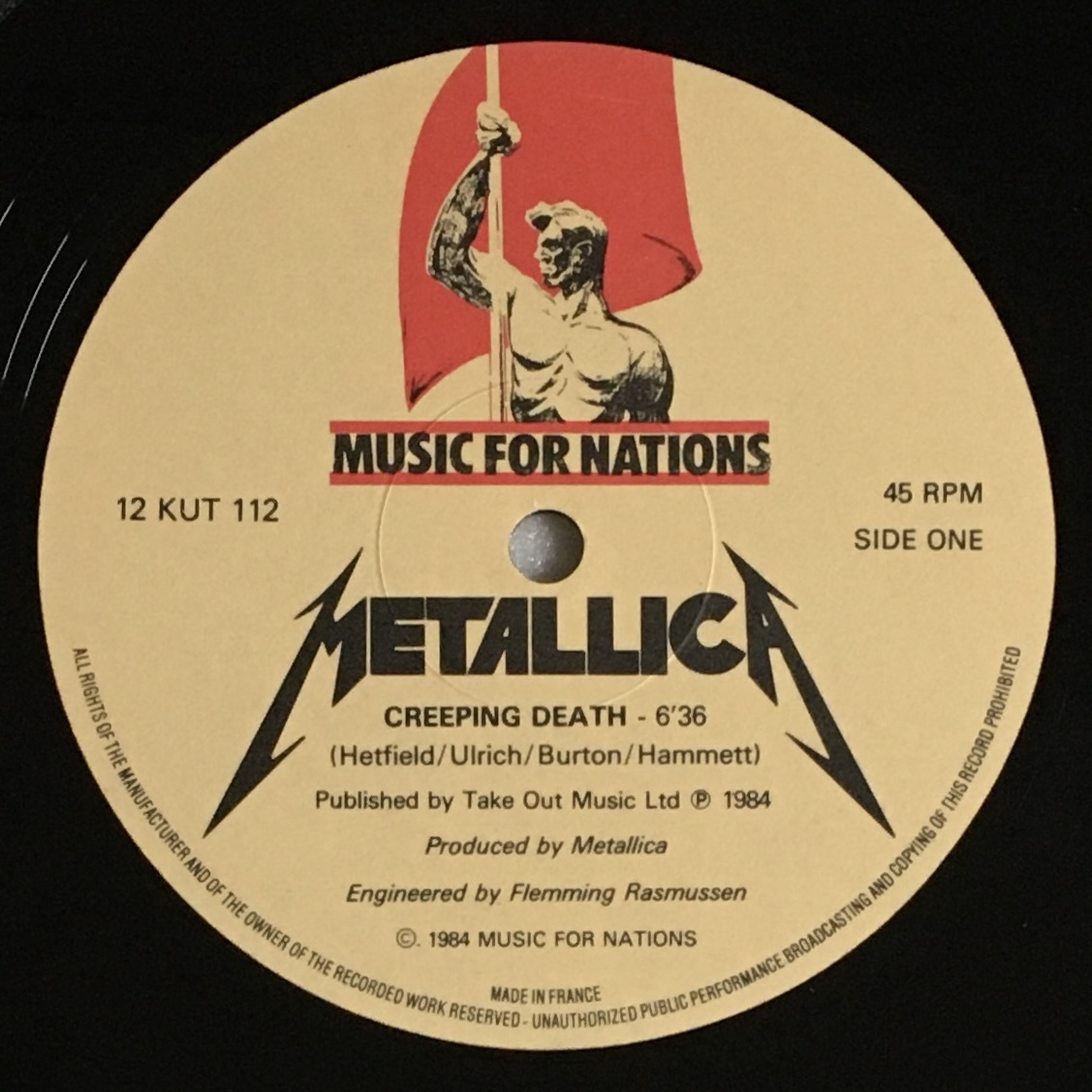 METALLICA「CREEPING DEATH」UK ORIGINAL MUSIC FOR NATIONS 12 KUT 112 '84 3TRACK 12INCH SINGLE_画像4