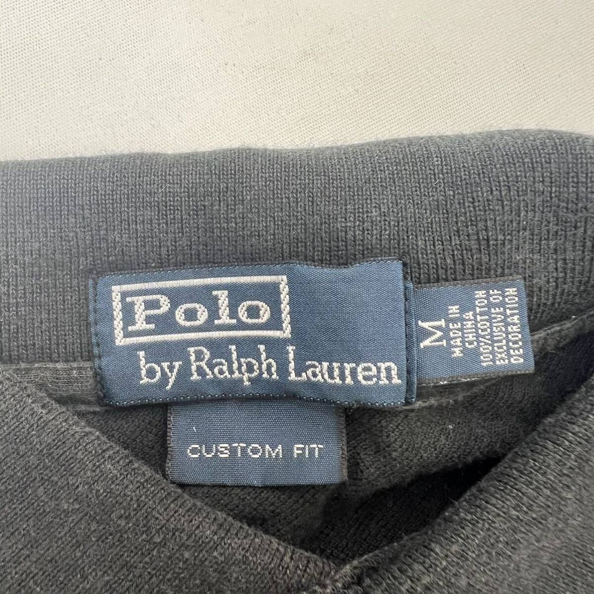 POLO RALPH LAUREN ☆ 半袖 ポロシャツ ブラック カスタムフィット M 春夏 万能 アメカジ 大人カジュアル 人気 ポロラルフローレン■BM126_画像5