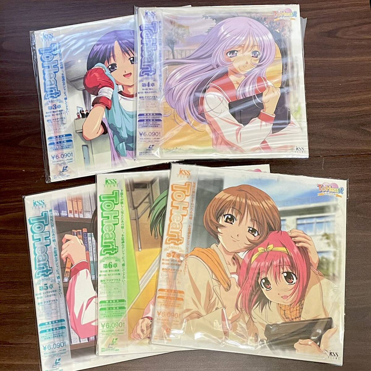  used LD laser disk ToHearttu Heart BOX 3~7 anime with belt 5 point card attaching reproduction not yet verification 