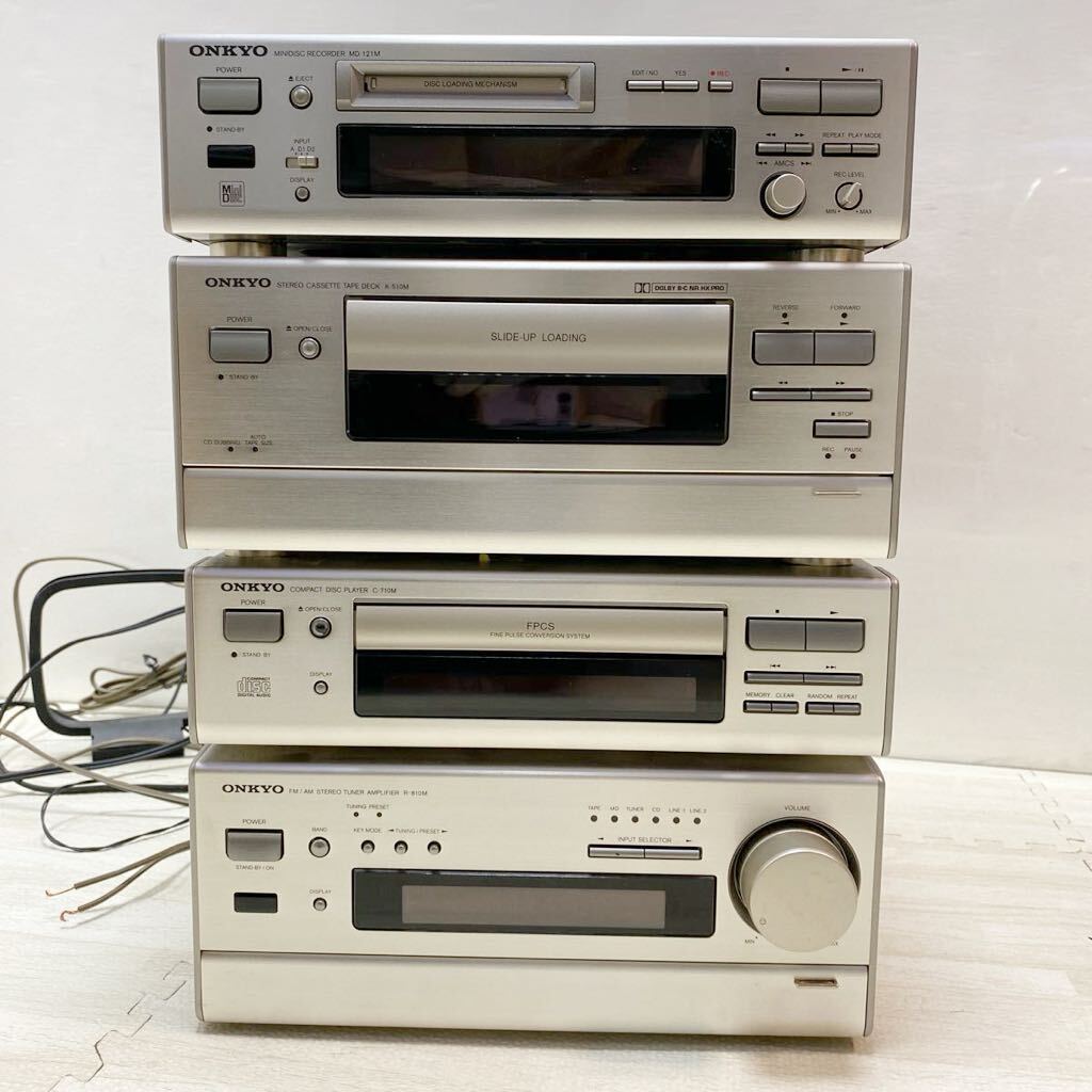 C3DP-032409 ☆外観状態良好　 ONKYO オンキョー テープ/K-510M + CD/C-710M /MD-121M + チューナー/R-810M☆ジャンク☆_画像1