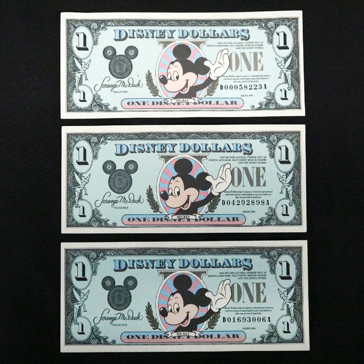 DISNEY DOLLARS ディズニードル/ディズニーダラー/グーフィー.ミッキー.ミニー/計14枚※日本では使用不可◆おたからや【x-A57003】同梱-3_画像3